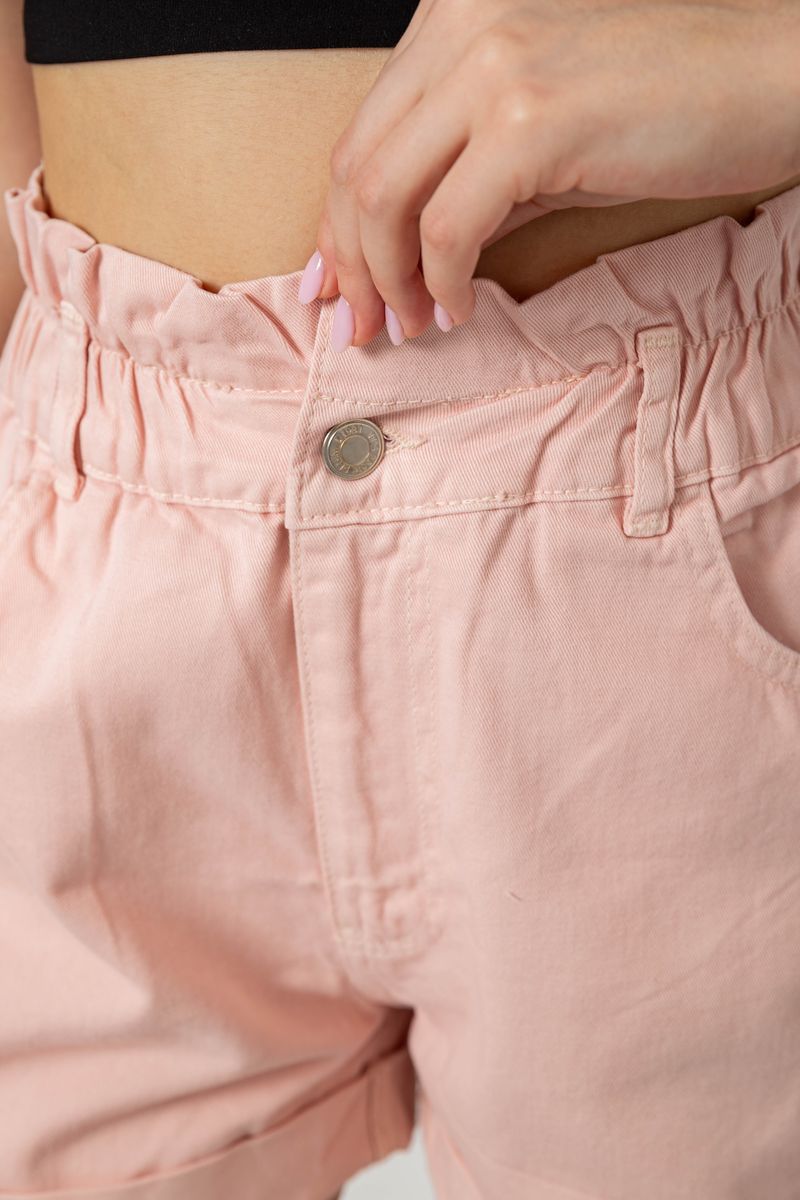 Шорти жіночі джинсові, колір пудровий, 182R1684 - Зображення 5