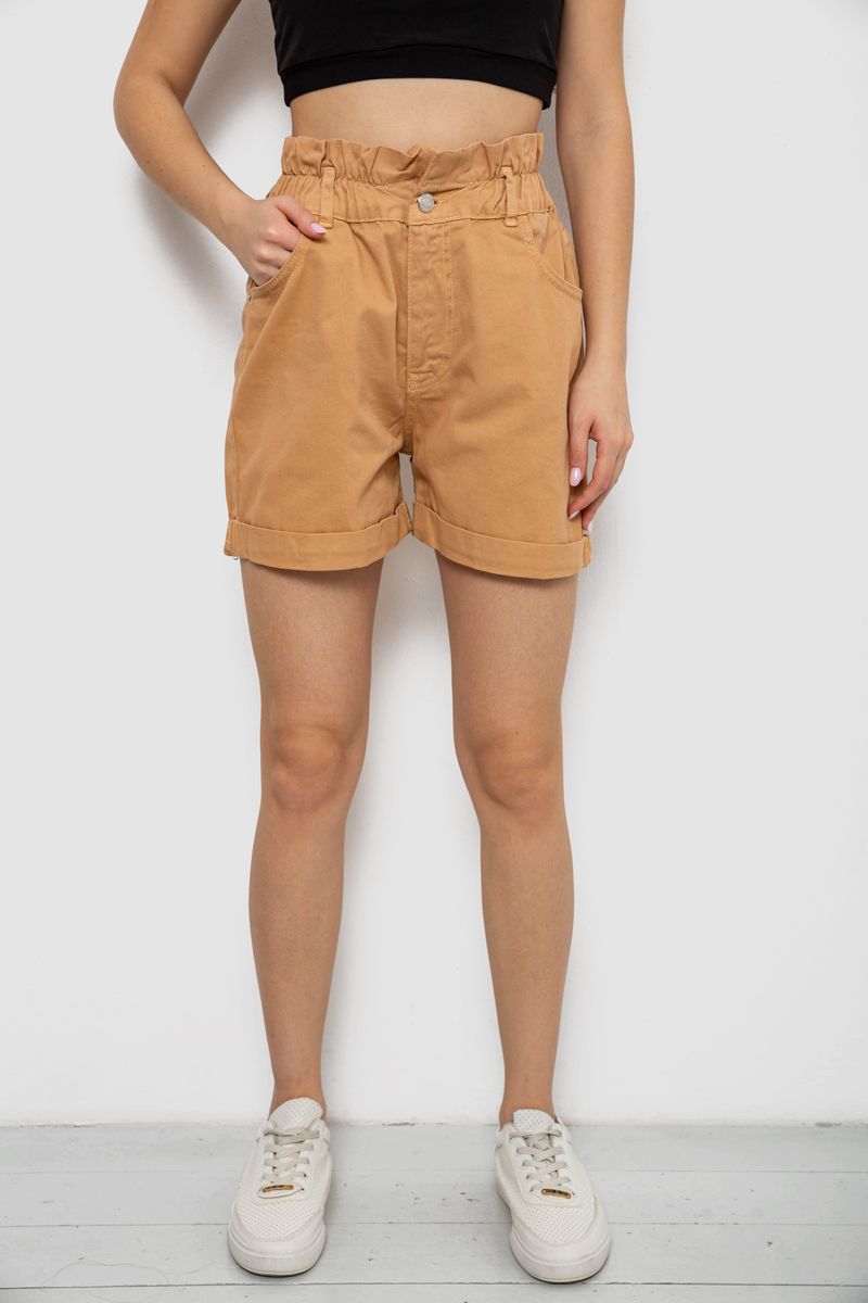 Шорти жіночі джинсові, колір бежевий, 182R1684