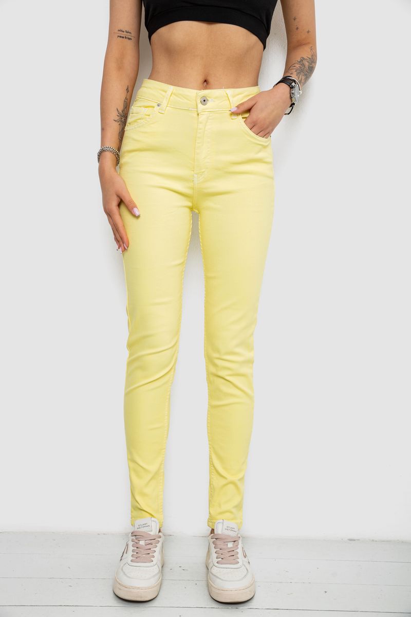 Джинси жіночі, колір жовтий, 182R1329