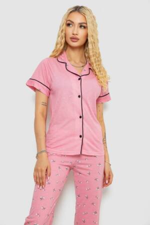 Жіноча піжама з принтом, колір рожевий, 243R7058