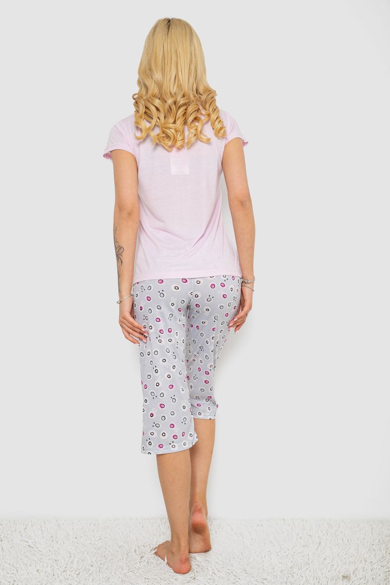 Піжама жіноча з принтом, колір рожевий, 243R7078 - Зображення 4