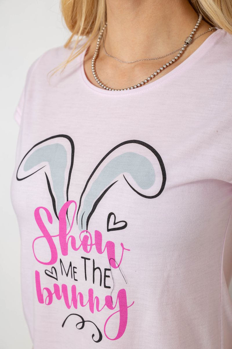 Піжама жіноча з принтом, колір рожевий, 243R7078 - Зображення 5