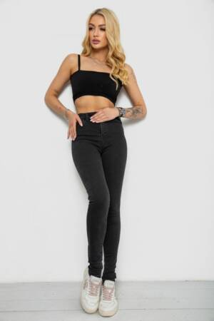Джинси жіночі Skinny, колір чорний, 182R4296