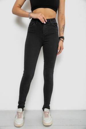 Джинси жіночі Skinny, колір чорний, 182R4296