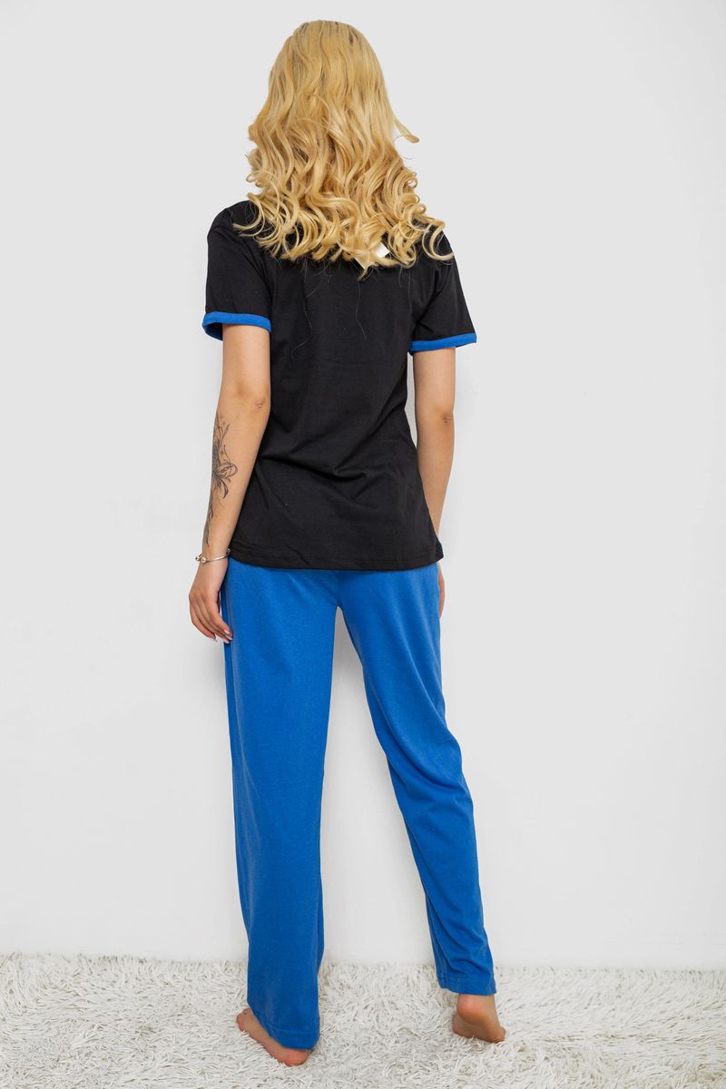 Піжама жіноча з принтом, колір чорний, 243R20257 - Зображення 4