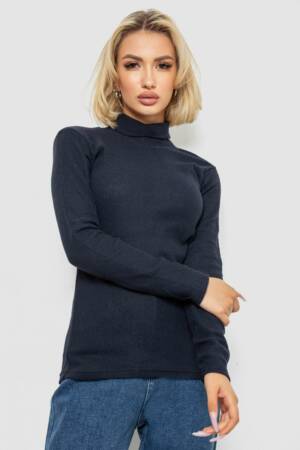 Гольф жіночий однотонний в рубчик, колір темно-синій, 238R803