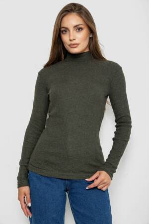 Гольф жіночий однотонний в рубчик, колір хакі, 238R803