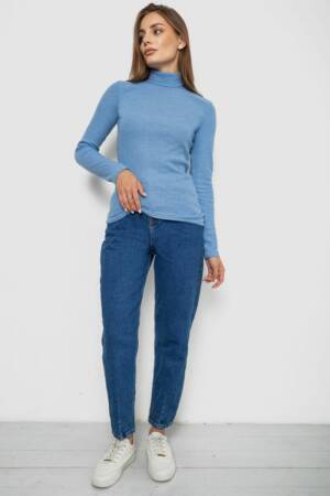 Гольф жіночий однотонний в рубчик, колір блакитний, 238R803