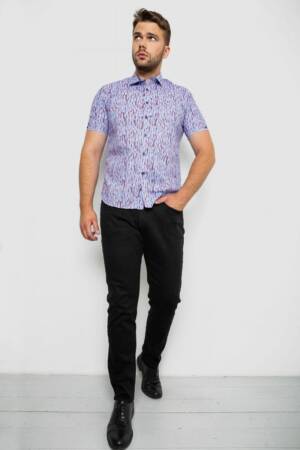 Сорочка чоловіча з принтом, колір бузковий, 214R6917-8