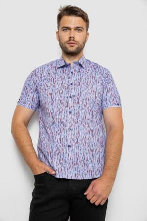 Сорочка чоловіча з принтом, колір бузковий, 214R6917-8
