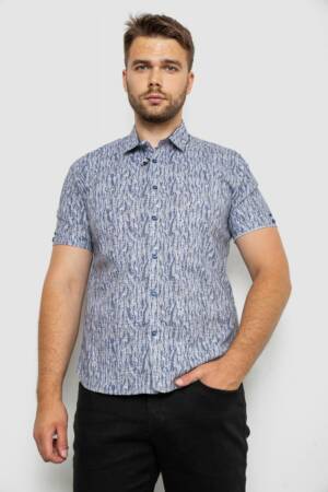 Сорочка чоловіча з принтом, колір синій, 214R6917-8
