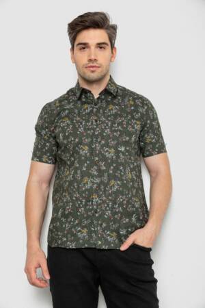 Сорочка чоловіча з принтом, колір хакі, 214R6917-91