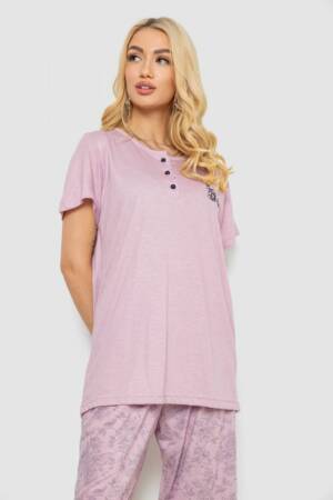 Піжама жіноча з принтом, колір бузковий, 243R6811
