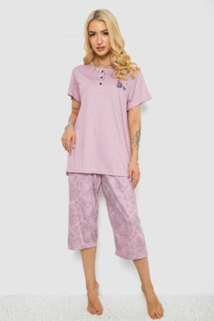 Піжама жіноча з принтом, колір бузковий, 243R6811