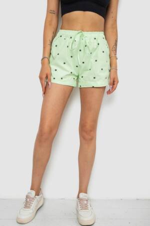 Шорти жіночі з принтом, колір салатовий, 238R7164-1