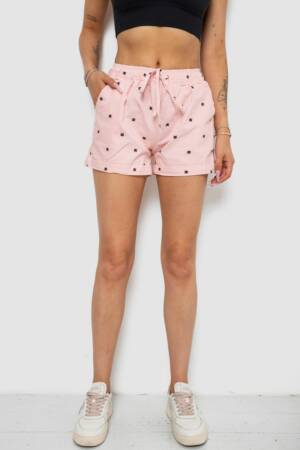 Шорти жіночі з принтом, колір пудровий, 238R7164-1
