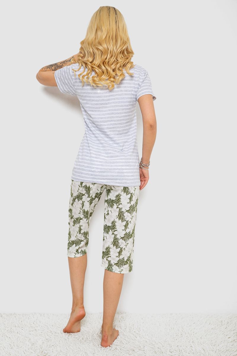 Піжама жіноча з принтом, колір сірий, 243R3757 - Зображення 4