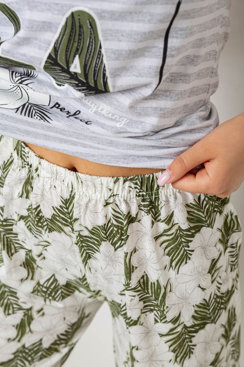 Піжама жіноча з принтом, колір сірий, 243R3757 - Зображення 5