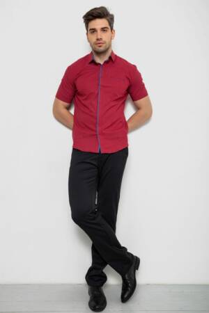 Сорочка чоловіча з принтом, колір бордовий, 214R7028