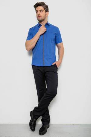 Сорочка чоловіча з принтом, колір електрик, 214R7028