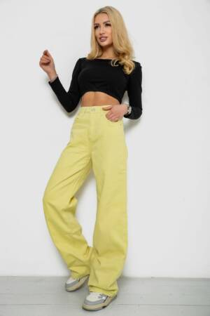 Джинси жіночі, колір жовтий, 250R1119