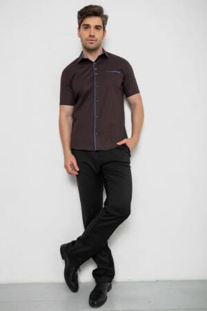 Сорочка чоловіча з принтом, колір коричневий, 214R7016