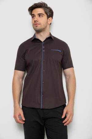Сорочка чоловіча з принтом, колір коричневий, 214R7016