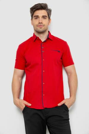Сорочка чоловіча з принтом, колір червоний, 214R7016