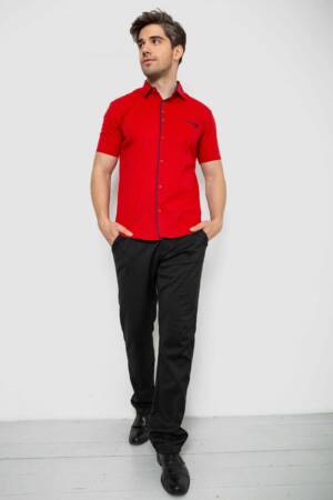 Сорочка чоловіча з принтом, колір червоний, 214R7016