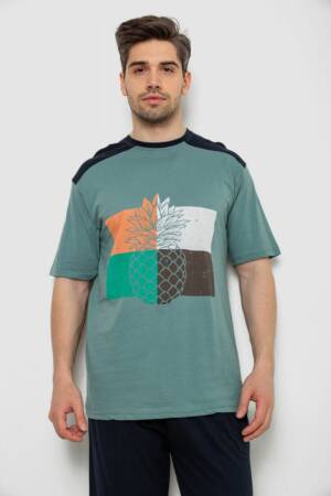 Піжама чоловіча, колір оливково-синій, 243R2013