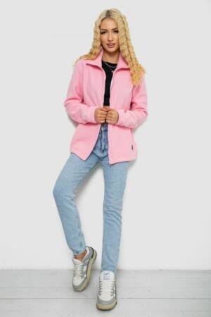 Кофта жіноча флісова на блискавці, колір рожевий, 102R5278