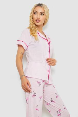 Жіноча піжама з принтом, колір рожевий, 243R7095
