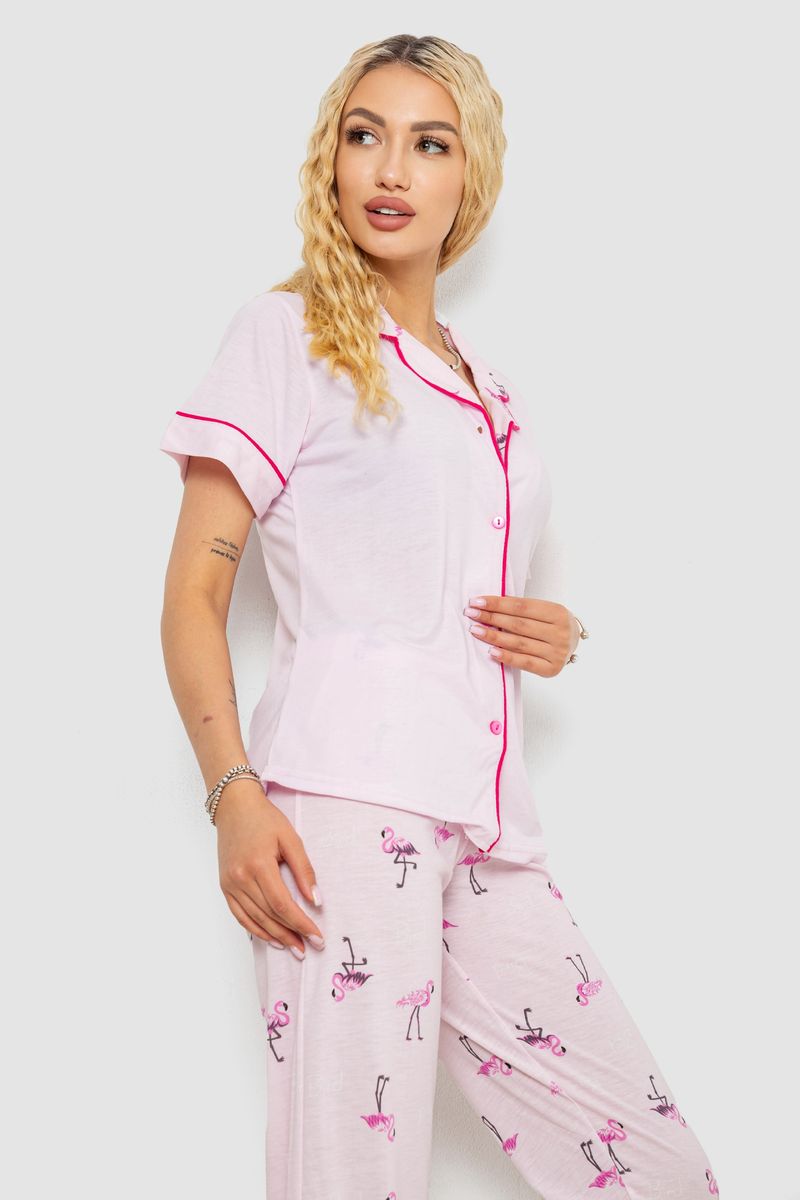 Жіноча піжама з принтом, колір рожевий, 243R7095