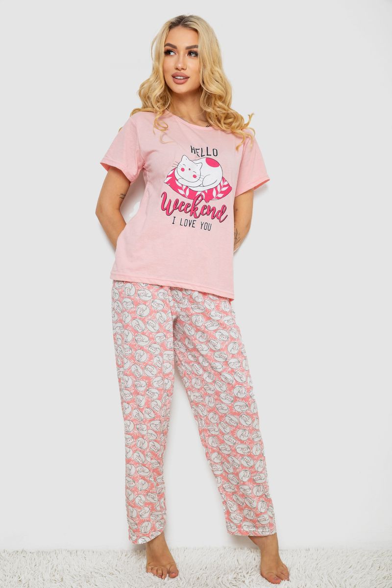 Піжама жіноча, колір персиковий, 243R50536