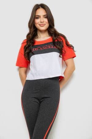 Піжама жіноча з принтом, колір сірий, 243R1488-007