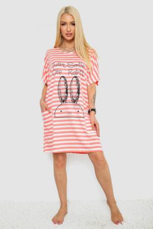 Нічна сорочка в смужку, колір рожево-білий, 238R15022