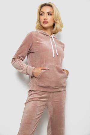 Спортивний костюм жіночий велюровий, колір бежевий, 238R58570