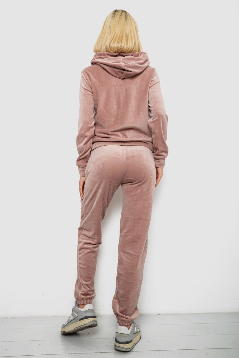 Спортивний костюм жіночий велюровий, колір бежевий, 238R58570 - Зображення 4