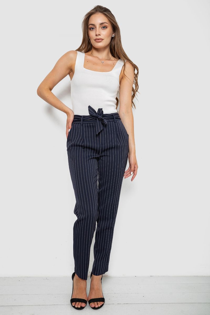 Штани жіночі в смужку, колір синій, 238RP85