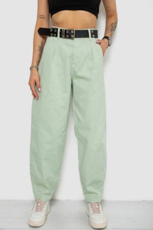 Джинси жіночі балони, колір м’ятний, 182R00269