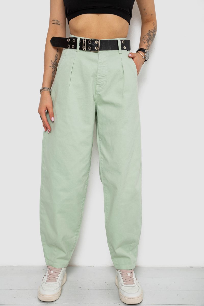 Джинси жіночі балони, колір м’ятний, 182R00269