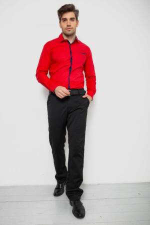 Сорочка чоловіча з довгим рукавом, колір червоний, 214R7009