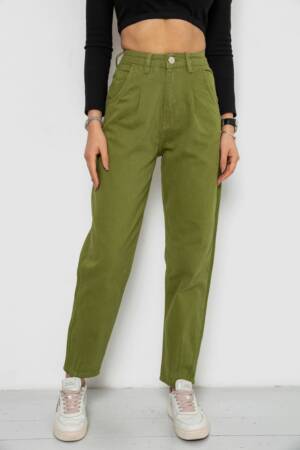 Джинси жіночі, колір оливковий, 250R1574