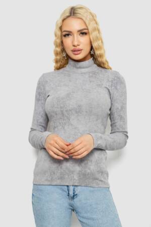 Гольф жіночий в рубчик, колір сірий, 102R5267