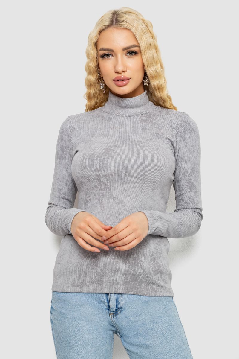 Гольф жіночий в рубчик, колір сірий, 102R5267