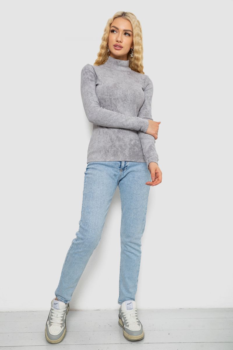 Гольф жіночий в рубчик, колір сірий, 102R5267