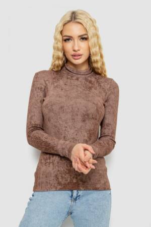 Гольф жіночий в рубчик, колір коричневий, 102R5267