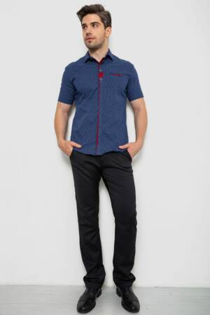 Сорочка чоловіча з принтом, колір синій, 214R7018