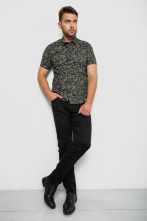 Сорочка чоловіча з принтом, колір хакі, 214R6917-9