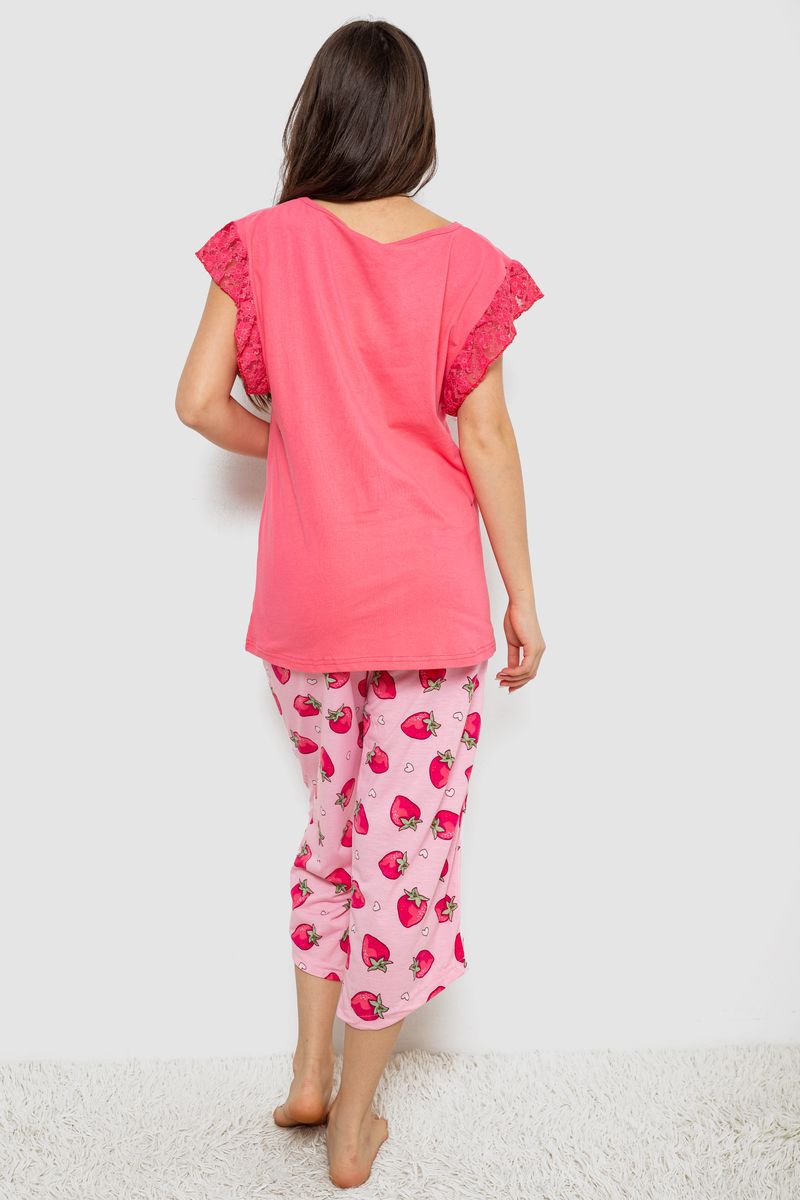 Жіноча піжама з принтом, колір рожевий, 243R1602-015 - Зображення 4